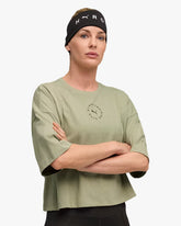 PUMA X HYROX WOMEN'S CROPPED LIFESTYLE TEE LUX ARMY